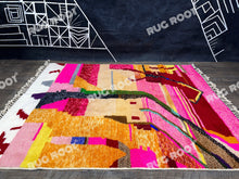 Load image into Gallery viewer, Handcrafted Berber Dreams | Vibrant Abstract Wool Rug for Bohemian Spaces
