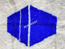 Load image into Gallery viewer, Handcrafted Moroccan Serenity | Unique Blue and White Berber Rug for Bohemian Spaces