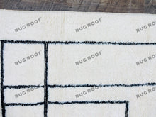 Load image into Gallery viewer, Nordic Simplicity Meets Moroccan Soul | Large White Rug with Subtle Ethnic Motifs