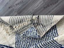 Load image into Gallery viewer, Modern Moroccan Retreat | Handwoven Wool Beni Ourain Rug with Indigo Accents