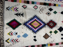 Load image into Gallery viewer, Moroccan Blue Rhapsody | Handwoven Beni Ourain Rug in Vibrant Hues | Genuine Lambswool