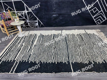 Load image into Gallery viewer, Striking Simplicity | Custom Black & White Beni Ourain Rug | Handwoven in Morocco