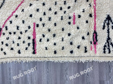 Load image into Gallery viewer, Modern Moroccan Tapestry | Handwoven Azilal Rug with Playful Pink Motifs