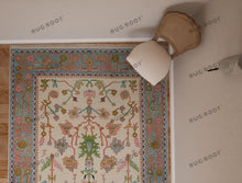 Load image into Gallery viewer, Lovely Seascape | Cream Oushak Rug | Idyllic Blue-Green Area Rug