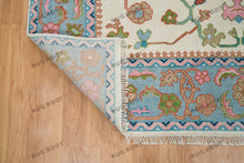 Load image into Gallery viewer, Lovely Seascape | Cream Oushak Rug | Idyllic Blue-Green Area Rug