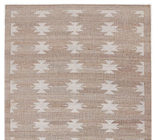 Load image into Gallery viewer, Handwoven Jute & Cotton Rug with Geometric Pattern in Natural & Ivory – Flatweave