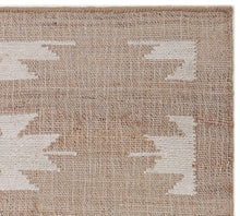 Load image into Gallery viewer, Handwoven Jute & Cotton Rug with Geometric Pattern in Natural & Ivory – Flatweave