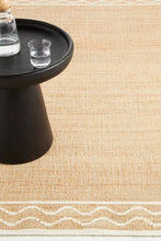 Load image into Gallery viewer, Handwoven Jute Rug with Ivory Zigzag Border – Flatweave