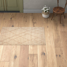 Load image into Gallery viewer, Handwoven Jute & Wool Rug with Abstract Line Pattern in Beige – Flatweave