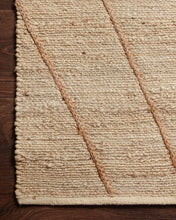 Load image into Gallery viewer, Handwoven Jute & Wool Rug with Diamond Line Pattern in Beige – Flatweave