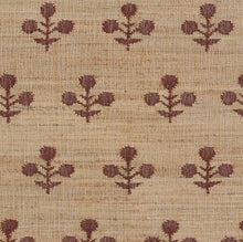 Load image into Gallery viewer, Handwoven Jute & Wool Rug with Floral Pattern in Natural & Rust – Flatweave