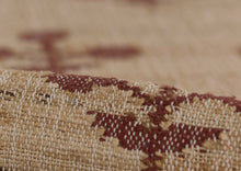 Load image into Gallery viewer, Handwoven Jute & Wool Rug with Floral Pattern in Natural & Rust – Flatweave