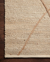 Load image into Gallery viewer, Handwoven Jute & Wool Rug with Abstract Line Pattern in Beige – Flatweave