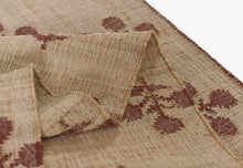 Load image into Gallery viewer, Handwoven Jute & Wool Rug with Floral Pattern in Natural & Rust – Flatweave