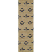 Load image into Gallery viewer, Handwoven Jute & Wool Rug with Floral Pattern in Natural & Navy – Flatweave
