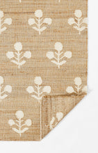 Load image into Gallery viewer, Handwoven Jute & Wool Rug with Floral Pattern in Natural & Ivory – Flatweave