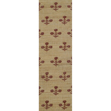 Load image into Gallery viewer, Handwoven Jute & Wool Rug with Floral Pattern in Natural & Rust – Flatweave