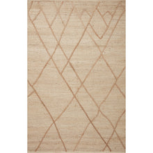 Load image into Gallery viewer, Handwoven Jute & Wool Rug with Abstract Line Pattern in Beige – Flatweave
