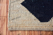 Load image into Gallery viewer, Handwoven Jute & Black Diamond Pattern Runner – Natural & Black