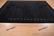 Load image into Gallery viewer, Handcrafted Retreat | Oversized Black Gabbeh Rug for Cozy Bedrooms & Living Rooms