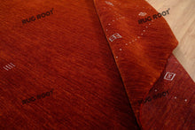 Load image into Gallery viewer, Handcrafted Simplicity | Oversized Gabbeh Rug in Burnt Sienna with Minimalist Design