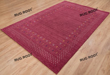 Load image into Gallery viewer, Handcrafted Moroccan Jewel | Vibrant Pink Gabbeh Rug with Tribal Motifs