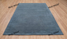 Load image into Gallery viewer, Sapphire Serenity | Handcrafted Plush Pile Gabbeh Rug in Steel Blue | Custom Sizes Available
