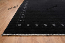 Load image into Gallery viewer, Handcrafted Retreat | Oversized Black Gabbeh Rug for Cozy Bedrooms & Living Rooms