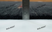 Load image into Gallery viewer, Tribal Elegance | Handwoven Charcoal Gabbeh Rug with Geometric Motifs