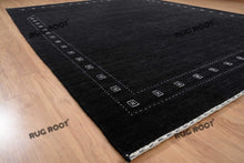 Load image into Gallery viewer, Handcrafted Retreat | Oversized Black Gabbeh Rug for Cozy Bedrooms & Living Rooms