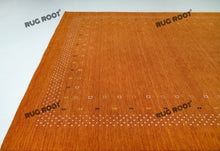 Load image into Gallery viewer, Moroccan Sun | Handwoven Orange Wool Gabbeh Rug with Playful Border Design