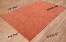 Load image into Gallery viewer, Desert Hues | Handwoven Low Pile Gabbeh Rug in Earthy Orange & Rust