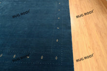 Load image into Gallery viewer, Coastal Chic | Modern Gabbeh Rug in Deep Blue with Subtle Embroidered Accents