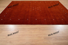 Load image into Gallery viewer, Handcrafted Simplicity | Oversized Gabbeh Rug in Burnt Sienna with Minimalist Design