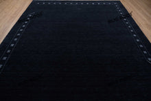 Load image into Gallery viewer, Handcrafted Retreat | Oversized Black Gabbeh Rug for Cozy Bedrooms & Living Rooms