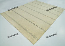 Load image into Gallery viewer, Boho Chic Retreat | Handwoven Gabbeh Rug in Neutral Tones with Striped Accents