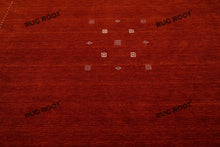 Load image into Gallery viewer, Handcrafted Simplicity | Oversized Gabbeh Rug in Burnt Sienna with Minimalist Design