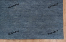 Load image into Gallery viewer, Sapphire Serenity | Handcrafted Plush Pile Gabbeh Rug in Steel Blue | Custom Sizes Available