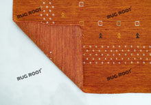 Load image into Gallery viewer, Moroccan Sun | Handwoven Orange Wool Gabbeh Rug with Playful Border Design