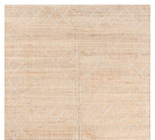 Load image into Gallery viewer, Handwoven Jute & Wool Rug with Minimalist Line Design in Natural & Ivory – Flatweave