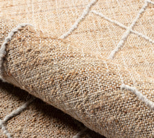 Load image into Gallery viewer, Handwoven Jute & Wool Rug with Minimalist Line Design in Natural & Ivory – Flatweave