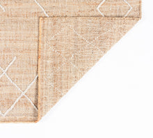 Load image into Gallery viewer, Handwoven Jute & Wool Rug with Minimalist Line Design in Natural & Ivory – Flatweave