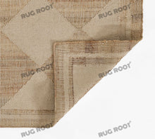 Load image into Gallery viewer, Handwoven Jute & Wool Rug with Diamond Checkered Pattern in Natural Beige – Flatweave