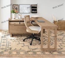 Load image into Gallery viewer, Handwoven Jute & Wool Rug with Vintage Medallion Design - Beige & Charcoal
