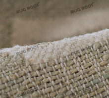 Load image into Gallery viewer, Handwoven Wool & Jute Rug with Intricate Geometric Design in Soft Green & Ivory – Flatweave