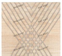 Load image into Gallery viewer, Handwoven Jute & Wool Rug with Geometric Radiating Lines - Beige & Gray