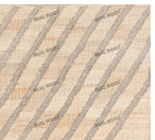Load image into Gallery viewer, Handwoven Jute & Wool Rug with Geometric Radiating Lines - Beige & Gray