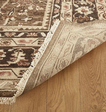 Load image into Gallery viewer, Floral Distressed Carpet | Antique Hand-Knotted Persian Rug in Deep Brown