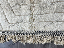 Load image into Gallery viewer, Bohemian Chic Rug | Handwoven Moroccan Wool in Creamy White with Graphic Accents