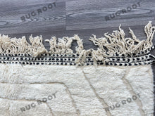 Load image into Gallery viewer, Bohemian Chic Rug | Handwoven Moroccan Wool in Creamy White with Graphic Accents